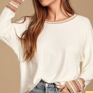 Popular Demand Cream Multi Sweater Top